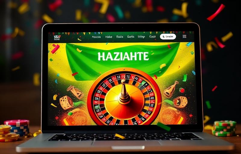 SpinRio Casino carnival-styled interface with slot game carousel